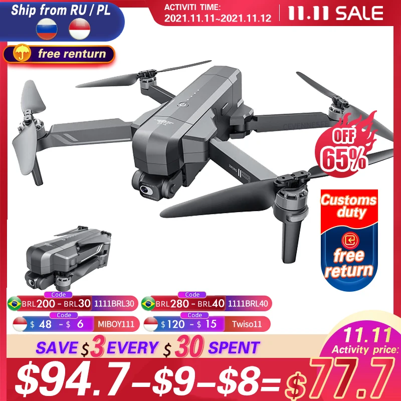 F11 PRO professional 4K HD camera PTZ drone brushless 5G Wifi Gps system supports 128G TF card RC Quadcopter rc plane | Игрушки и хобби