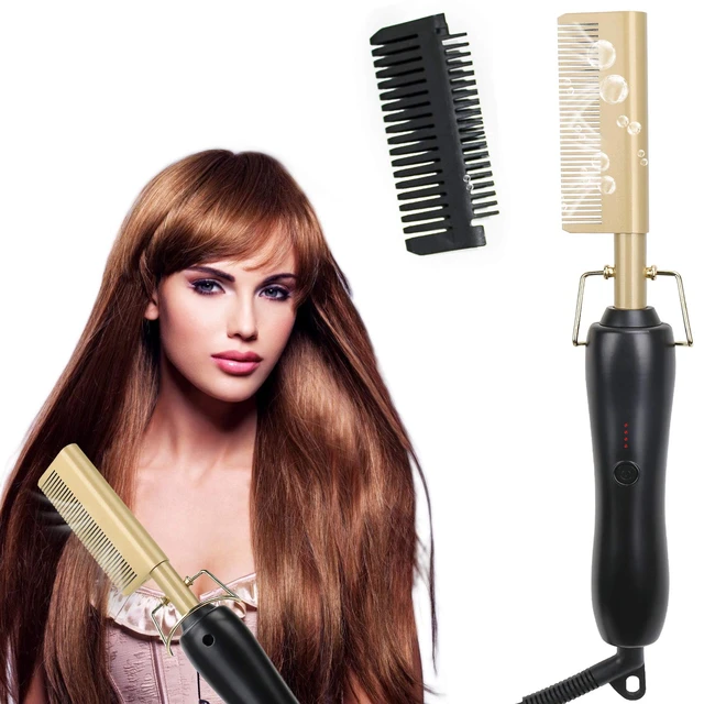 Peigne Électrique Multifonctionnel Pour Lisser Les Cheveux, Ion Négatif,  Anti-brûlure, Outil De Coiffure, Brosse À Lisser - AliExpress