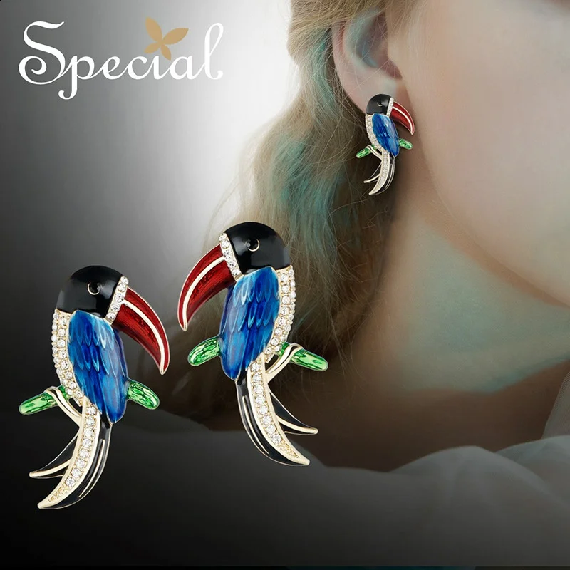 

The SPECIAL New Fashion sterling 925 silver needle fariy earrings birad modeling earrings for women S2205E