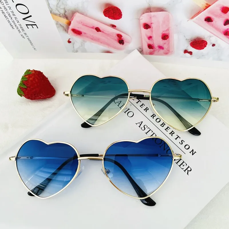 square sunglasses HBK Love Heart Shaped Sunglasses Women Men Small Red Sun Glasses Ladies Sexy Sweet Candy Brand Design Mirror Eyewear UV400 big round sunglasses Sunglasses