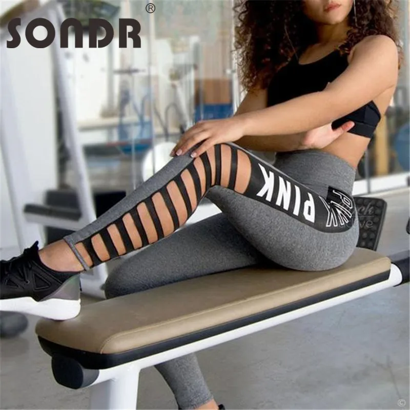 

SONER Women Sport Leggings High Waist Tights Hollow Out Pants Solid Sports Wear for Women Gym Push Up Pants Plus Size XS-XL