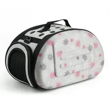 Прекрасная Цветочная Высококачественная Мягкая EVA переносная складная дорожная сумка для животных с ручкой на плечо дышащая уличная Сумка-переноска для домашних животных Размер S/M/L