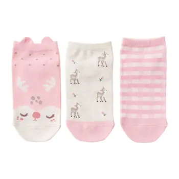 

3 Pair Women Low Cut Cotton Boat Socks Cartoon Deer Giraffe Animal Short Hosiery