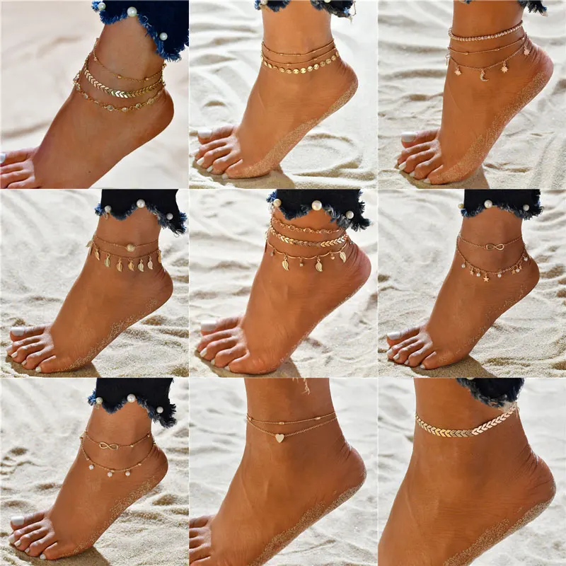 Modyle Vintage Beach Foot Anklet For Women Bohemian Female Anklets Summer Bracelet On the leg Jewelry Modyle Vintage Beach Foot Anklet For Women Bohemian Female Anklets Summer Bracelet On the leg Jewelry