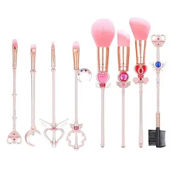 

Classical Anime Sailor Moon Makeup Brushes Metal Handle Foundation Powder Blush Smudge Shader Multifunction Brush Beauty Tool 3p