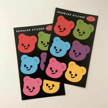 

6Pcs/Lot Cartoon Colorful Bear Korea Style Ins Waterproof Sticker DIY Scrapbooking Album Diary Label Decoration Stickers