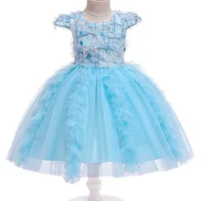 Кружевное платье принцессы с кисточками и блестками для девочек; детская одежда; платья; вечернее бальное платье для дня рождения; vestidos WG-D0106