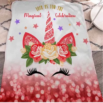 

Cartoon Beauty Unicorn Coral Fleece Blanket For Bed Sofa Microfiber Thin Throw Blanket Single Baby Kids Adults Bedspread Blanket