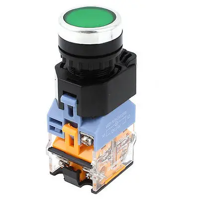 

LA38/203 Green LED Indicator DPST NO+NC Momentary Push Button Switch Ui 400V