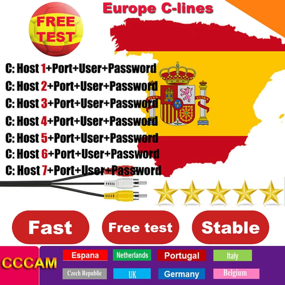 CCCams 7 линия для Европы Astra Hotbird спутниковый ТВ-рецептор Freesat V7 самый стабильный 7 Клинок CCCams сервер HD