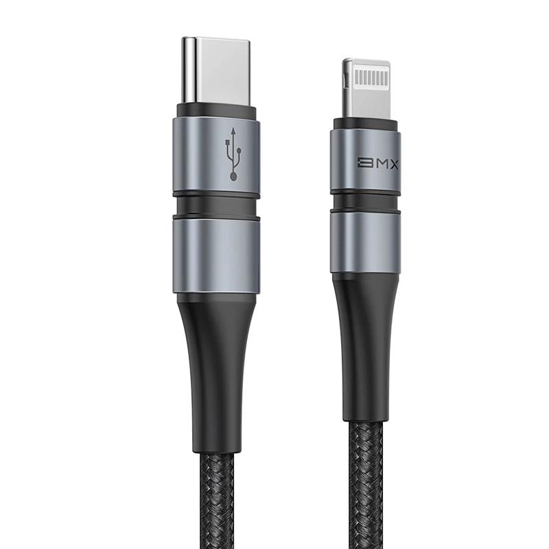 Baseus двухслойный кабель MFi type-C для iPhone кабель для быстрой зарядки 18 Вт PD Быстрая зарядка для iPhone 11 Pro XR XS 8 8 Plus - Цвет: Grey  Black