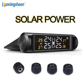 

Two Colors Car TPMS Tire Pressure Sensor Monitoring System Solar Power Digital LCD Display Security Alarm Systems Tyre Pressure