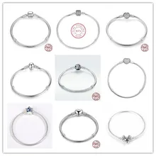 Original 925 Sterling Silver Moments Pave Heart Clasp With Crystal Bracelet Bangle Fit Bead Charm DIY Europe Jewelry