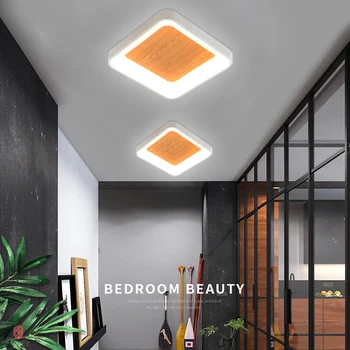

Wooden Ceiling Lights Modern Home Ceiling Lamp Asia Aluminum& Oak LED Ceiling Lighting Fixture For Bedroom Foyer Dinning Room