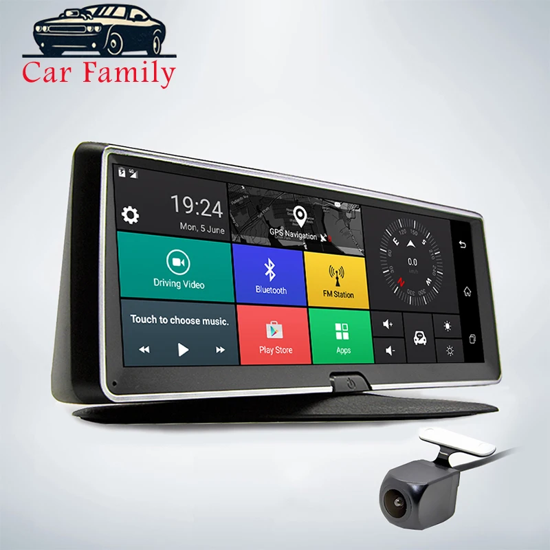 Car Family 8 Inch 4G Car DVR camera GPS FHD 1080P Android Navigation ADAS Night Vision Dash Cam Video Recorder Remote monitor