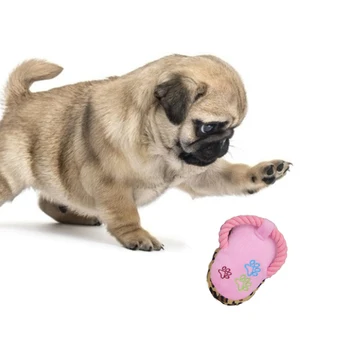 

Fleece Squeak Toy for Small Dogs Cute Slipper Type Pet Dogs Sounding Toys Cat Fish Puppy Bone Squeaky Rope Toys Dropshipping