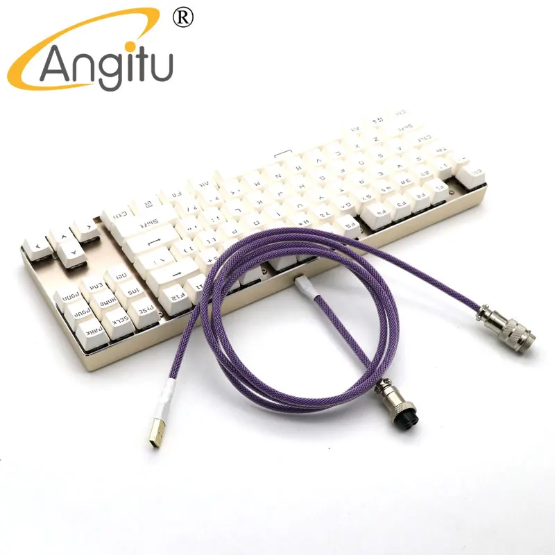 tipo de Teclado Mecânico de Angitu c Cabo Blindado Pet Sleeved Usb a para tipo c Avaitor Cabo com Gx12