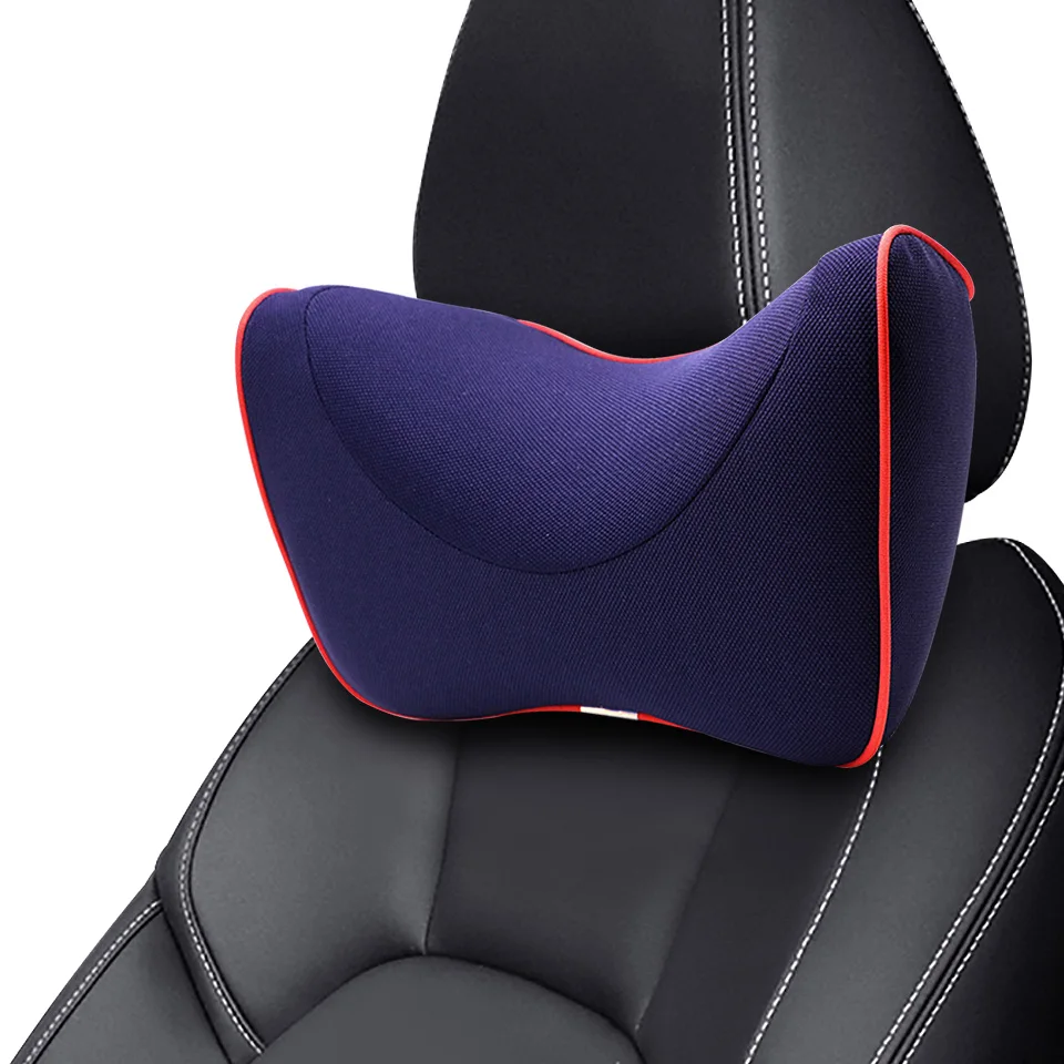 LOEN, новое автомобильное сиденье, подушка из пены с эффектом памяти, подголовник, поясничная поддержка для комфортного универсального автомобиля, черный/коричневый/бежевый/серый, 4 сезона - Название цвета: Blue