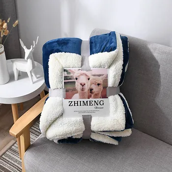 

Warm Thick Office Home Blanket Travel Portable Car Throw Blanket Towel Fleece Reversible Blanket For Bed And Couch