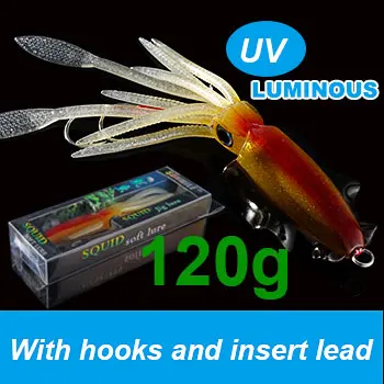20cm120g SUNMILE Рыбалка мягкие приманки 20 г/60 г/80 г/100 г/120 г/150 г 15cmm/20 см Световой/УФ-приманок рыболовных приманок для рыбалки в море воблер - Цвет: 20cm120g