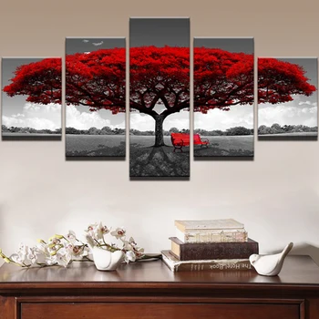 

5 Panels Unframed Modern Canvas Art Oil Painting Picture Room Wall Hanging Decor For Living Room Home Decor
