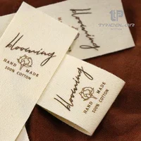 Étiquette en coton à motif personnalisé 25x70mm, étiquette de marque personnalisée pour vêtements, ruban en coton, crème lavable personnalisée 1