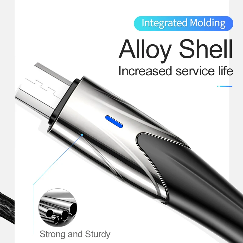 Joyroom Micro USB кабель 3A нейлон Быстрая зарядка USB кабель для передачи данных для Xiaomi samsung планшет Android мобильный телефон usb зарядный шнур