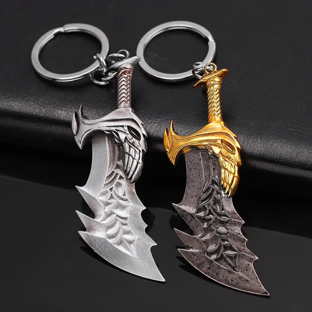 God of War Kratos Sword Blade of Olympus Keychain Toy Dolls Weapon Keychain  Kratos Blades Model Pendant