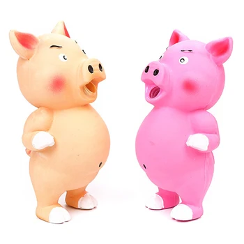 

Cute Pet Dog Toys Latex Doll Pig Chewing Non-toxic Squeeze Molar Pet Toy Funny Pet Chew Molar Toy Fit for All Pets