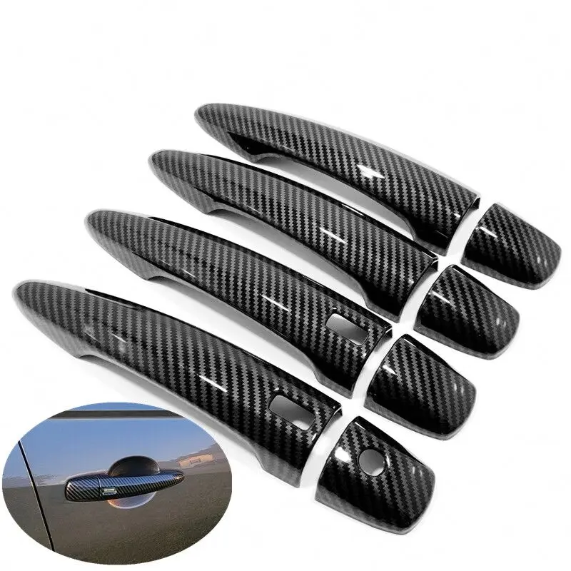 For Nissan Sentra Bluebird Sylphy 2020 2021 2022 Carbon Fiber Chrome Car Door Handle Cover Stickers Styling Accessories