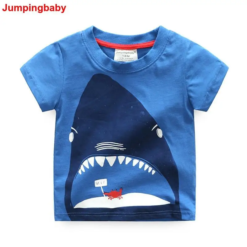Jumpingbaby/детская одежда футболка хлопковая Футболка для мальчиков Camiseta Roupas Infantis