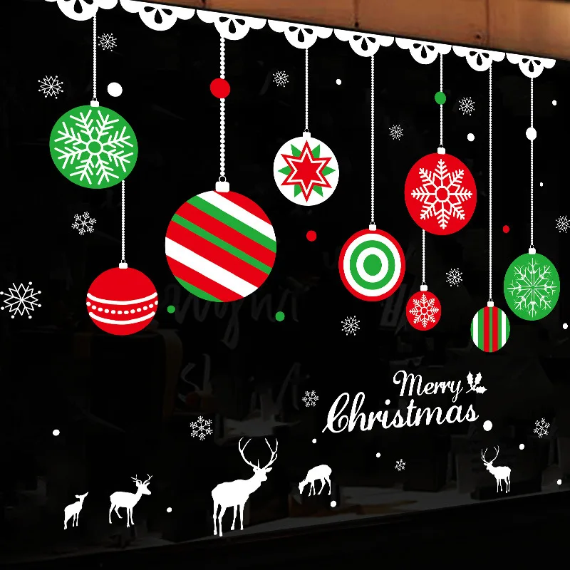 7248 Showcase Glass Sticker Clothing Store Wall Adhesive Paper Stickers Window Christmas Ornaments Hanging Decoration Hanging Ba
