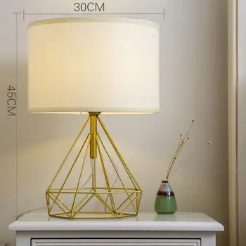 

Golden Diamond Table Lamp for Living Room Bedroom Studyroom Modern Simple Bedside Light Night LED Reading Desk Lights Home Decor
