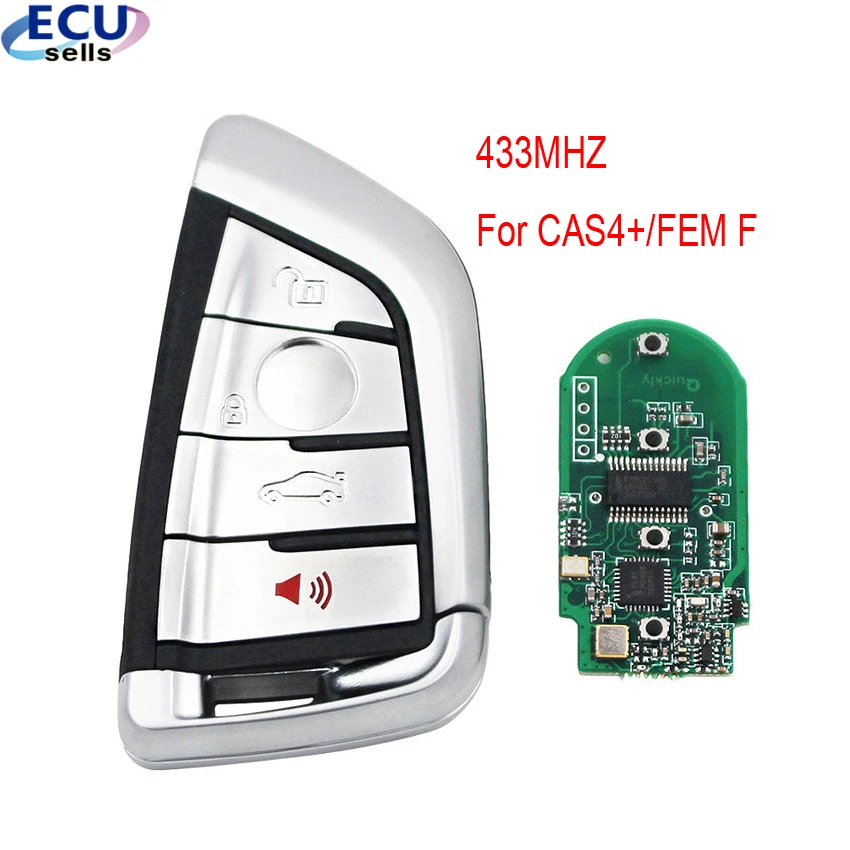 Серебряная флуоресцентная 433 МГц для BMW CAS4 +/FEM F Series X3 X4 M2 M3/M4 2011 2017 с флуоресцентной