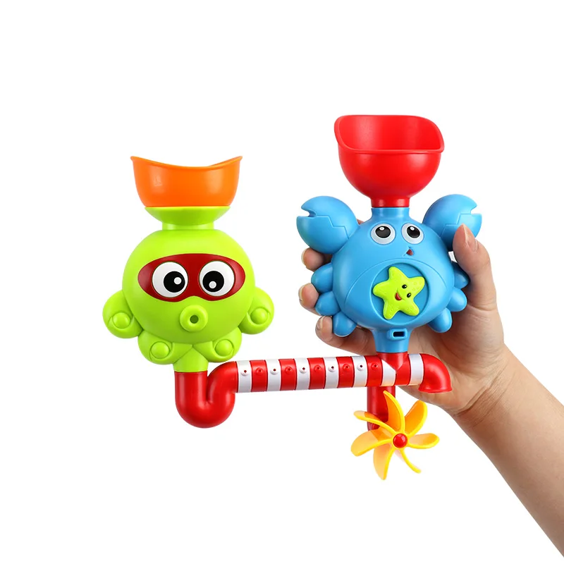 Водопад водная станция Ванна игрушка-Ванна игрушка с двумя штабелируемыми чашками фонтан вода душ игрушка для детей Дети