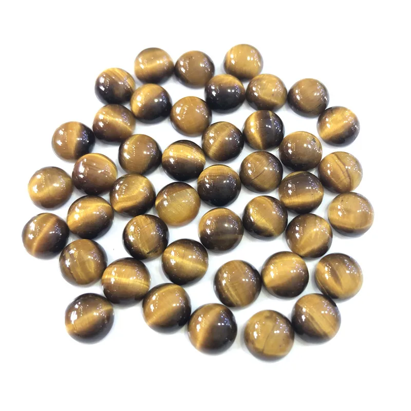 Natural Tiger Eye Beads Gemstone Fashion Jewelry Accessories 8mm Round Shape Cabochon 2pcs/lot