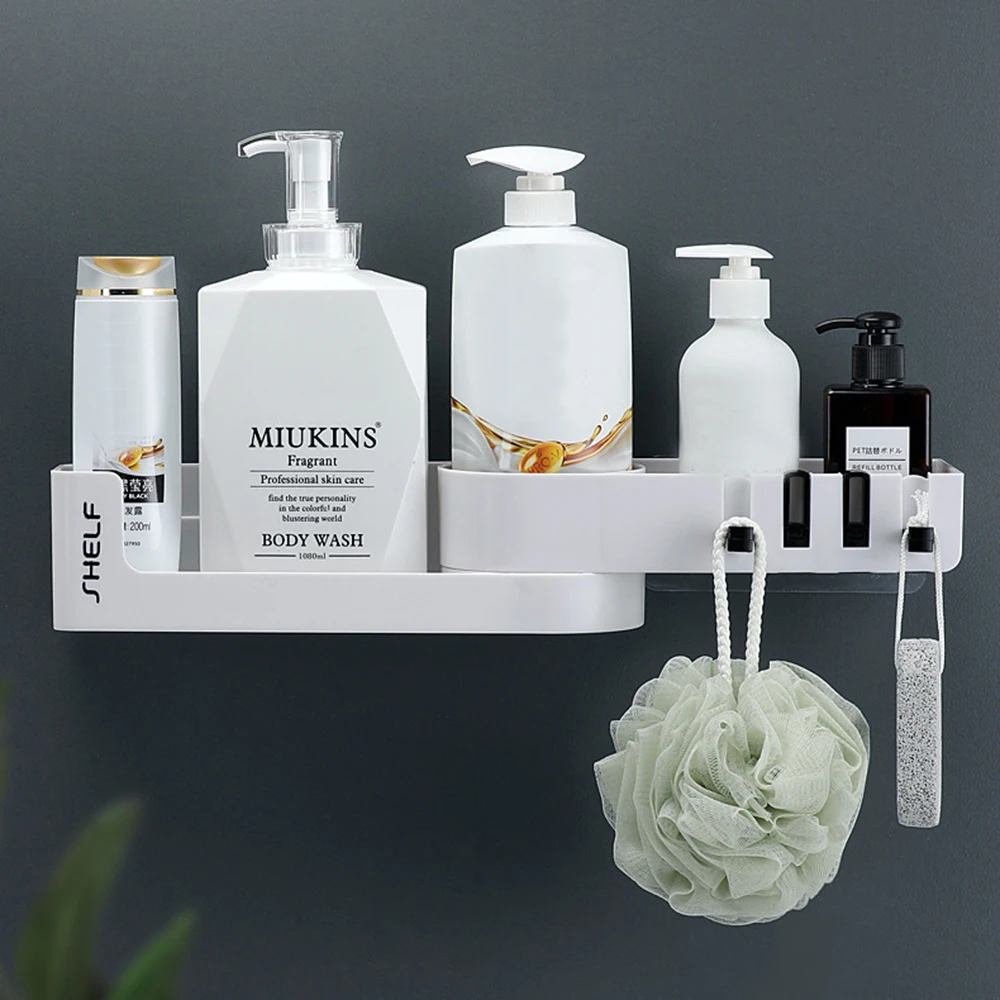 

Corner Shower Shelf Bathroom Shelf Free Punching Wall Hanging Bathroom Toilet Vanity Suction Wall Type Triangle Storage