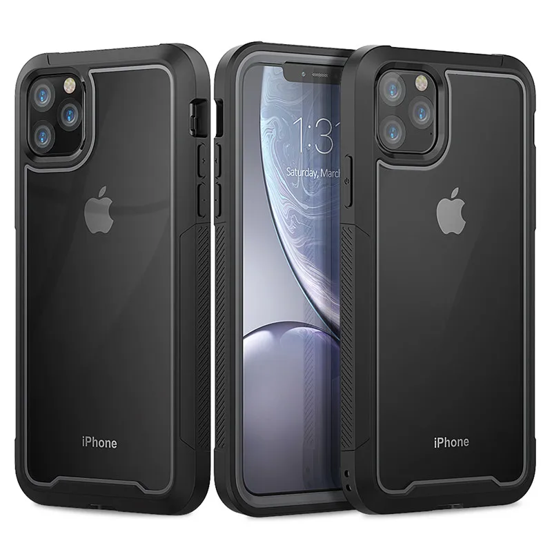 Противоударный Гибридный чехол для iPhone 13 12 11 Pro Max XS XR X 8 7 6 Plus прозрачный жесткий из