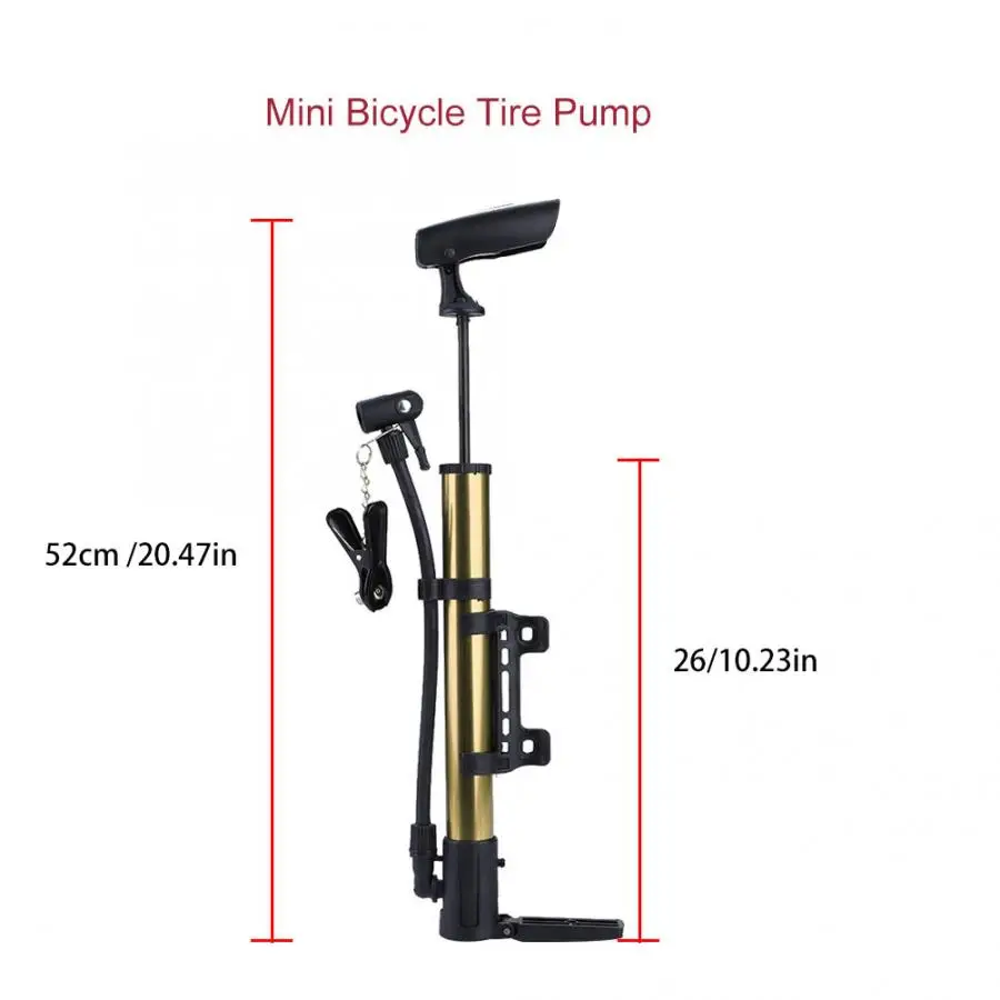 Ultra-ligh Portable Mini Bicycle Inflator Tire Pump Bike Air Cycling Tyre Hand Pressure Bicycle Inflator Accessories