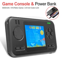 Внешний аккумулятор 8000 мАч, зарядное устройство с портативной игровой консолью, встроенный в 416 игр, портативный внешний аккумулятор