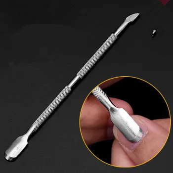 

Fashion Design Double Head Stainless Steel Cuticle Nail Pusher Manicure Tool Dead Skin Push for Nail Women Men Hot