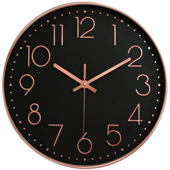 

Large Digital Wall Clock for Living Room/Bedroom Decor Round Modern Atomic Mute Wall Clock 12Inch