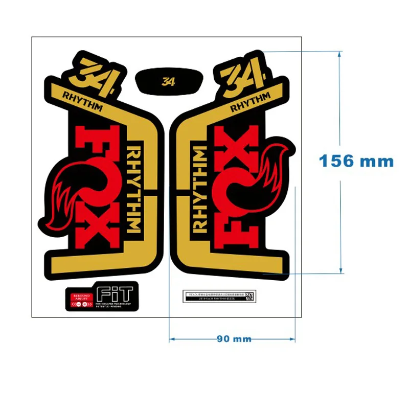 Лиса поплавок 34 ритм передняя вилка наклейка велосипед модифицированный горный велосипед декоративная Передняя вилка fox34 наклейки водонепроницаемые