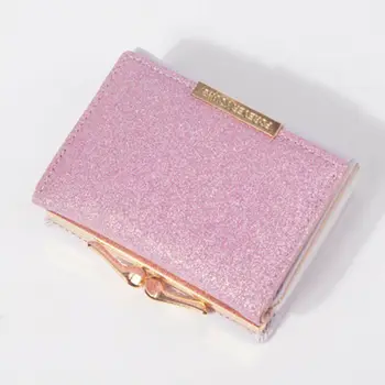 

Modern Fashion Bright Leather Wallet Sequin Leather Phone Wallet Clutch Ladies Purse Card Cash Coin Photo ID Holder Storage Bag