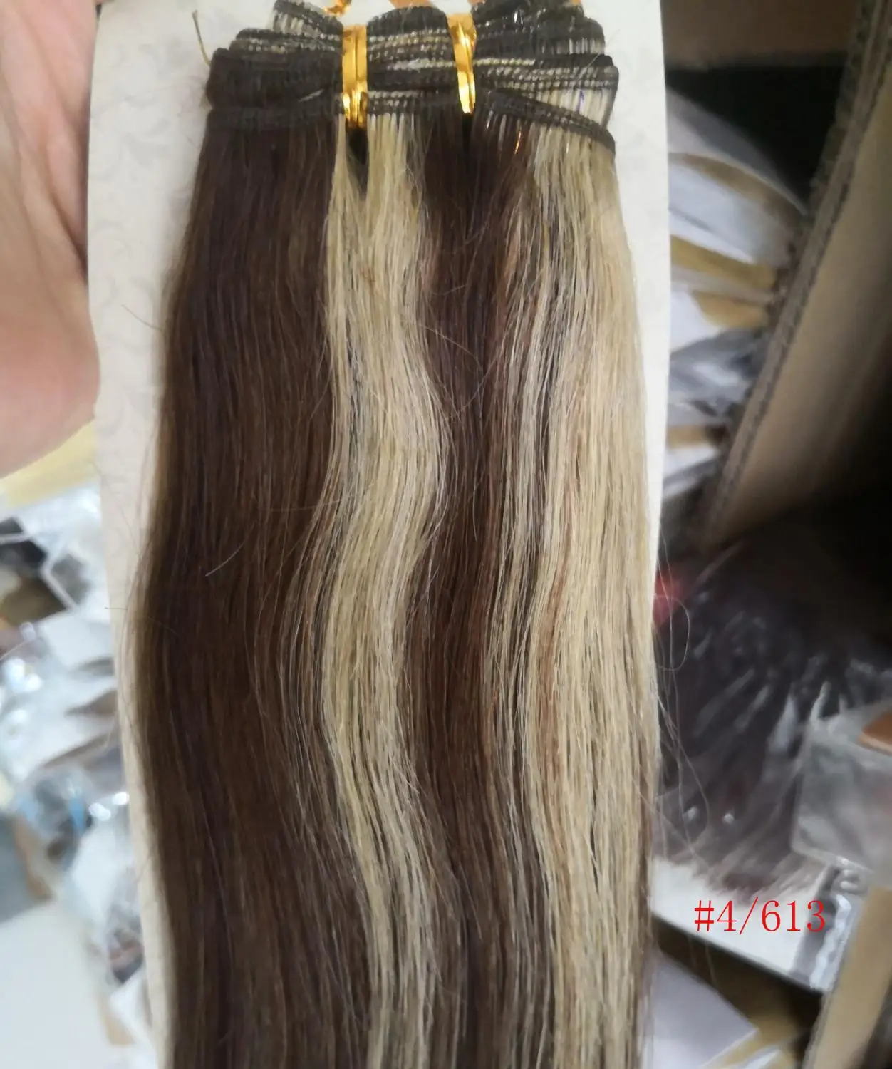 Chocala Hair 2"-28" Искусственные волосы одинаковой направленности волос 1 шт. набор 220 г натуральные бразильские прямые волосы шт зажим для наращивания человеческих волос - Цвет: P4/613