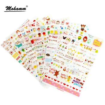

6 Sheet/set Stickers Cute Korea Pvc Transparent Flake Seal Cards For Scrapbooking Diy Diary Calendar Notebook Label Stationery