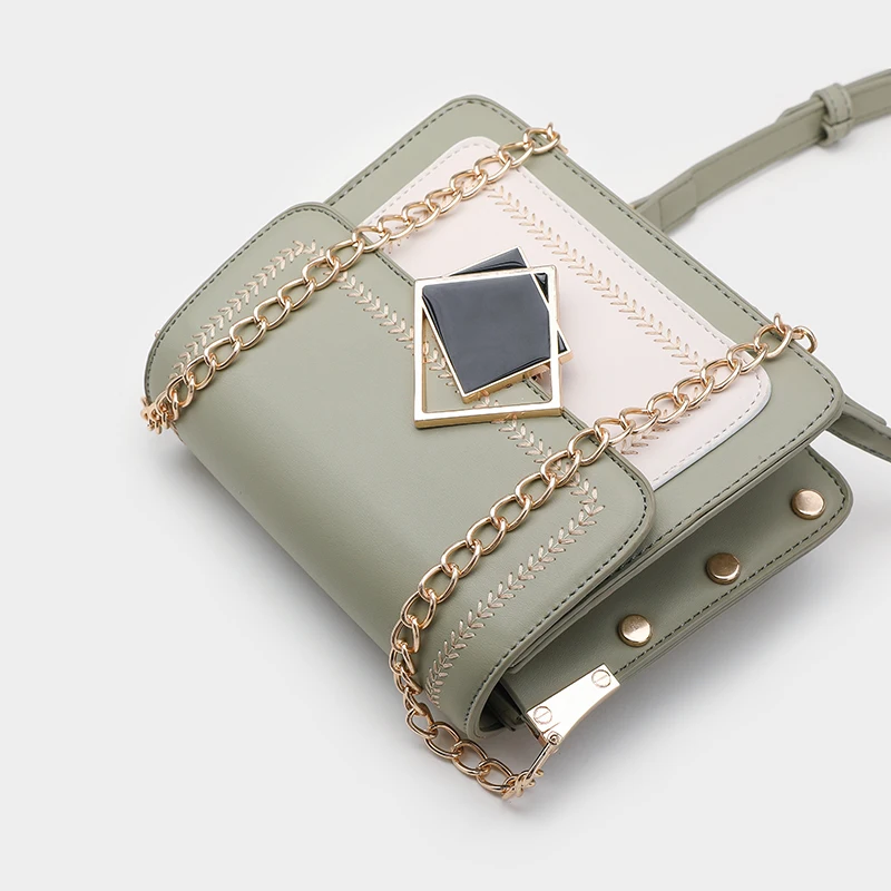 

Chain Leather Crossbody Bags For Women Luxury Designer 2019 Shoulder Messenger Bag Special Lock Design Female Travel Handbags