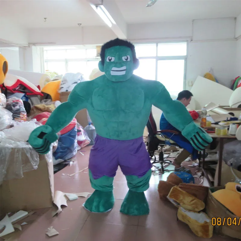 

The hulk mascot is dressed as an adult