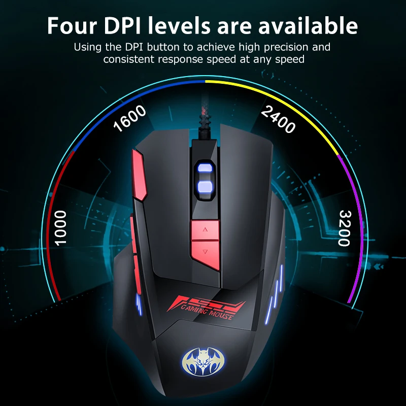 Проводная игровая мышь VicTsing 3200 dpi, 8 кнопок, RGB светильник, мыши, программирование макросъемки, геймер, для настольного компьютера, ноутбука, ПК, игровой микрофон