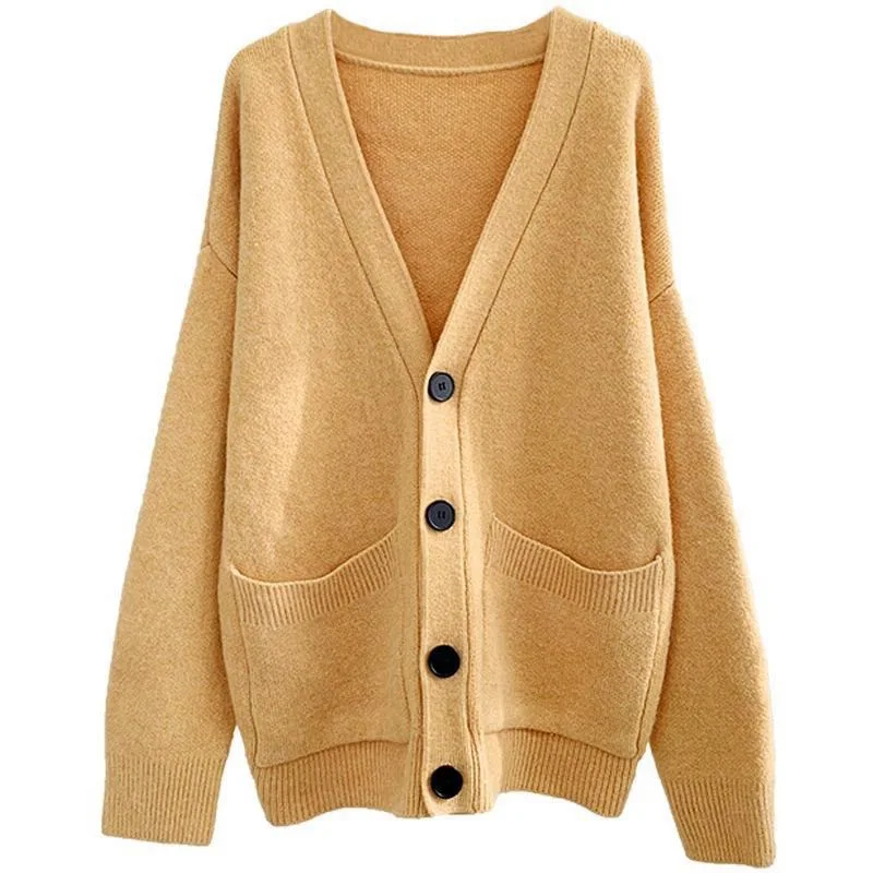 

NORMOV 2019 Korean Kniteed Cardigans Women Sweater Single-Breasted V-Neck Batwing Sleeve Female Autumn Sweater Plus Size Coat